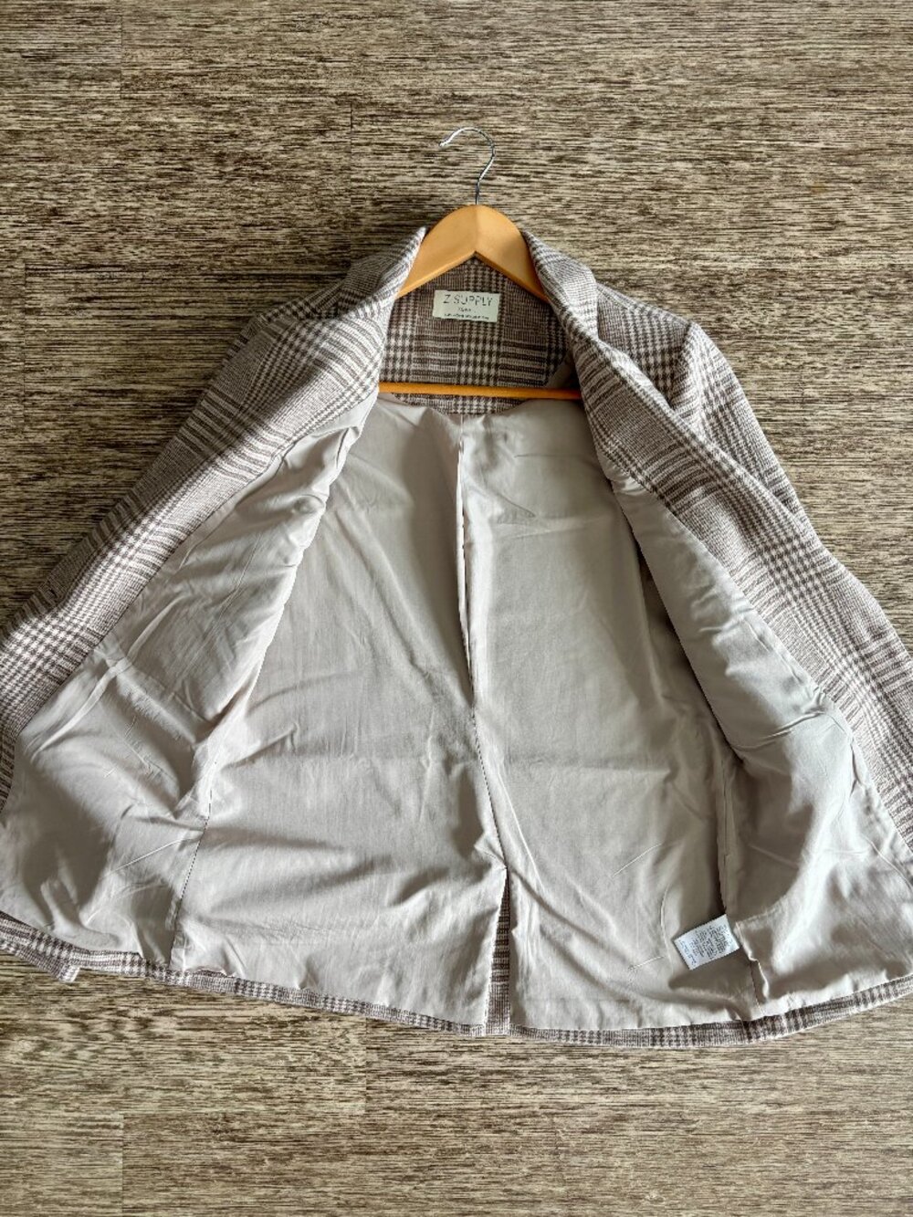Z Supply Plaid Tan Blazer - Picture 4 of 4